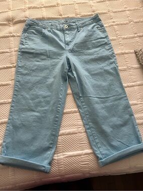 Style & Co. Light Blue Wide-Leg Capri Pants